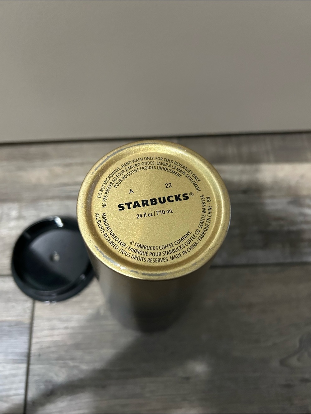 Starbucks Disney 50th Anniversary Travel Tumbler ombre Gold & Black - Picture 7 of 7